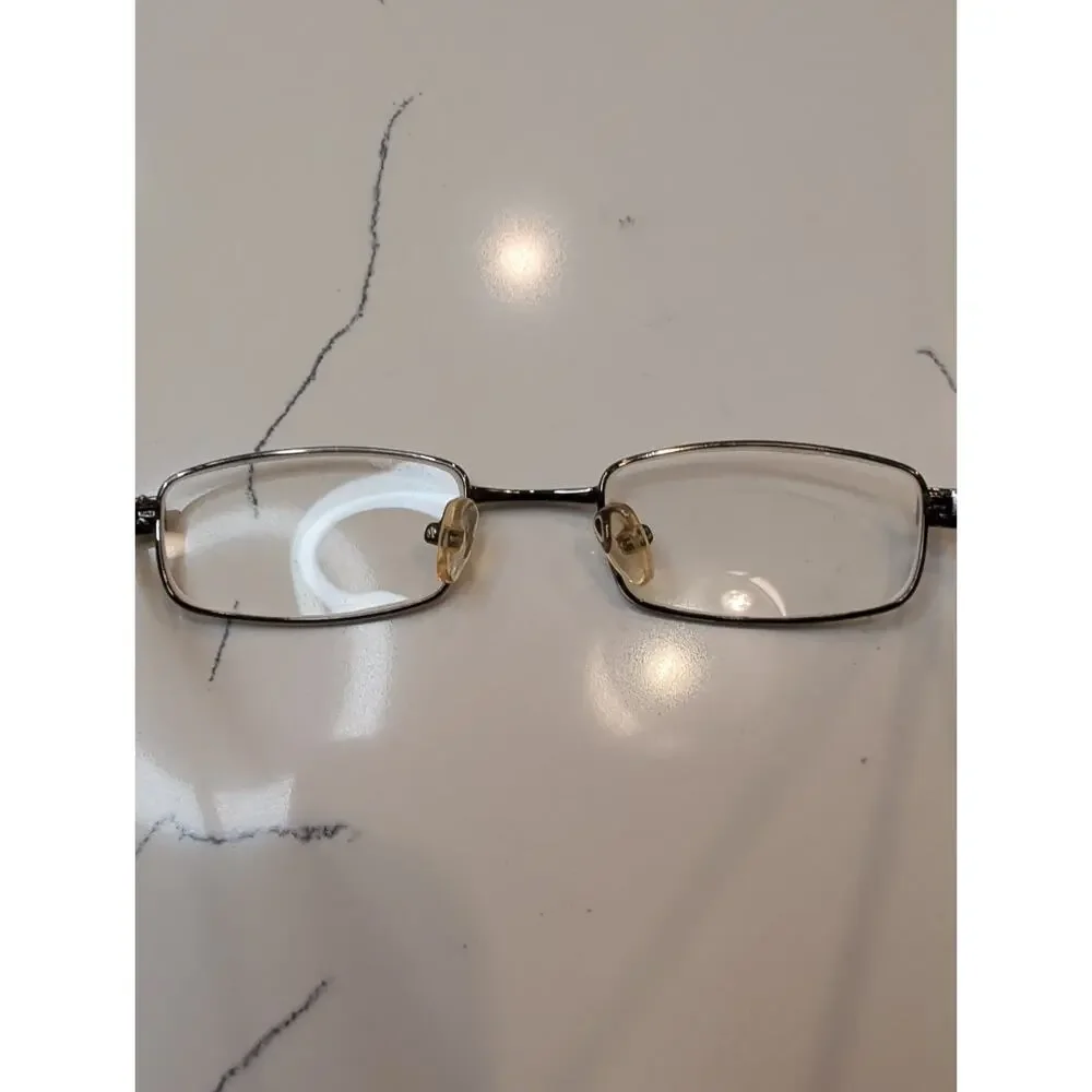 D’Amato Eyeglasses Frame Full Rim Rectangular Black Metal Optical Glasses Only
